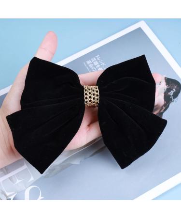 Cimenexe Bohemian Ribbon Bow Hair Clips Black Velvet Bow Hair Clip Big Velvet Ribbon Bow Tie Hair Clip Barrettes Retro Black Satin Bow Hair Clip Bow Winter Decorative Hair Accessories for Women - Buy Online on GoSupps.com