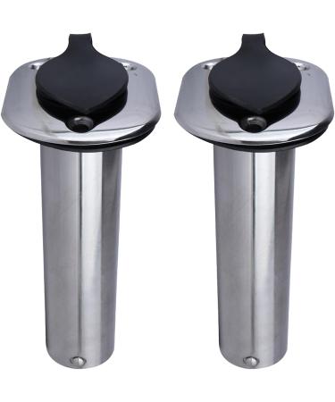 Hoffen 2Pcs Stainless Steel Fishing Rod Holder - Flush Mount 15/30/90 Degree with PVC Cap and Gasket - Buy Online on GoSupps.com
