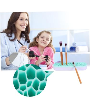 Buy Housoutil Silicone Makeup Brush Storage Box | Brush Drying Rack & Organizer | Green 28X5CM - Ideal for Air Drying & Desktop Organization - Buy Online on GoSupps.com