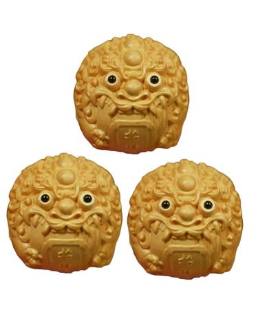 Gleavi 3st -Hornament feng-shui pi yao pi yao tea pet baoding balls kylin statue made of wood chinese feng shui decoration tool wooden ball training ball fitness hand boxwood