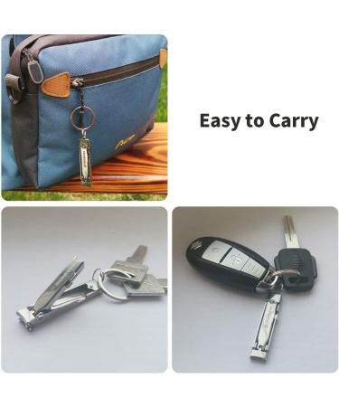 Portable Ultra-Thin Nail Clippers Keychain - Stainless Steel Mini Foldable Cutter for Travel & Outdoors - Buy Online on GoSupps.com