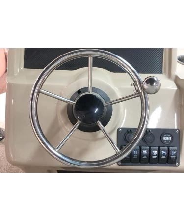 11 Stainless Steel Sport Boat Steering Wheel - 5 Spoke Destroyer Style with Knob & Center Cap - Buy Online on GoSupps.com
