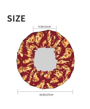 Pizza Food Pattern Shower Cap | Reusable Long Hair Cap for Adults & Kids - Buy Online on GoSupps.com