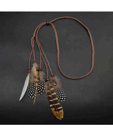 Olbye Indian Peacock Feather Headband - Hippie Tribal Headdress for Women and Girls - Buy Online on GoSupps.com