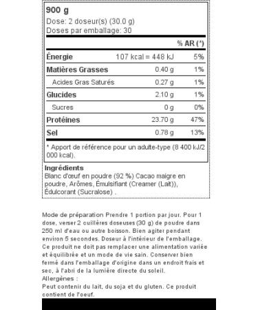 Prozis 100% Egg White - Albumin 900g Chocolate - Buy Online on GoSupps.com