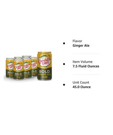 Canada Dry Bold Ginger Ale Mini Cans 7.5 fl oz - 6 Pack - Buy Online on GoSupps.com