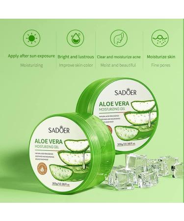 Natural Aloe Vera Gel 300ml Organic Hydrating Body Cream Soothing Moisturizing Sunburn And Scar Repair Care For Face Body Hair Cruelty-free & Vegan - Buy Online on GoSupps.com
