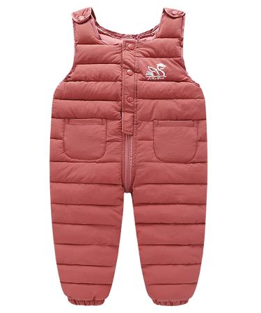 Maeau Baby Boys Girls Snow Ski Bib Snowsuit Pants Toddler Winter Pants Windproof Trousers Bottoms Snow Bib Overalls 6M-4Y Tag 120/4 T Sweatpants A-pink