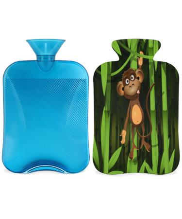 Affe hot water bottle with a fluffy cover 2 l capacity hot water bottles for children men women cute funny monkey hot water bottle for cozy nights pain relief back