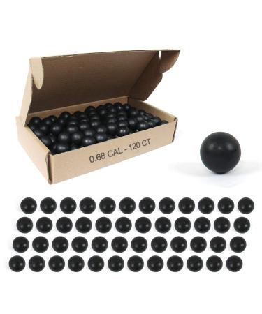 VLIKE Paintballs .68 Caliber Rubber Ball Soft Reusable 0.68 Riot Training Paintball .68 Caliber Black-120