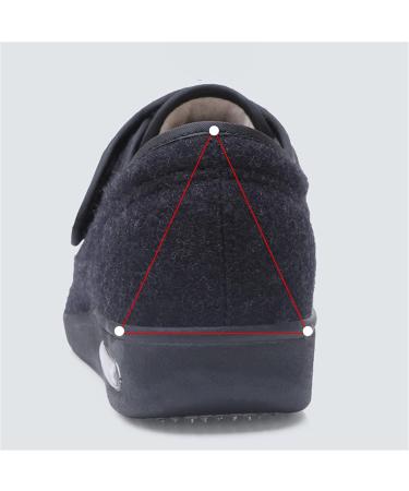 Men's Wide Diabetic Edema Adjustable Shoes - Orthopedic Comfort for Swollen Feet - Size 9.5 Grey - Buy Online on GoSupps.com