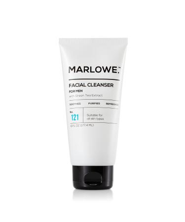 MARLOWE. No. 121 Facial Cleanser for Men 6oz | Daily Face Wash with Natural Extracts & Antioxidants | Soothes, Purifies, Refreshes | Thick Lather, No More Dry