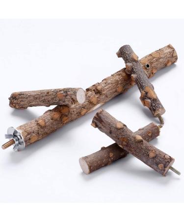 Natural Wood Bird Perch Stand for 3-4 Small/Medium Parrots - Birdcage Accessories - Buy Online on GoSupps.com