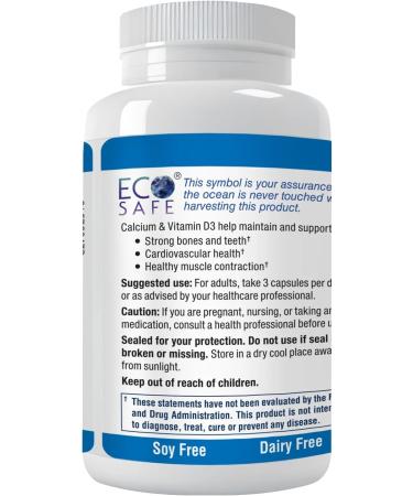 Coral Complex 3 - Coral Calcium 900 mg with Vitamin D3 1200 IU and Magnesium168 mg - 180 Vegetarian Capsules 180 Count (Pack of 1) - Buy Online on GoSupps.com