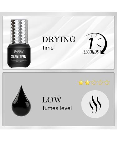 EMEDA Sensitive Eyelash Extension Glue 1 Sec Drying Time Retention – 5-7 Weeks Professional Hypoallergenic Formaldehyde - 1S Sensitive Lash Extension Glue - 0.17 Oz - Buy Online on GoSupps.com