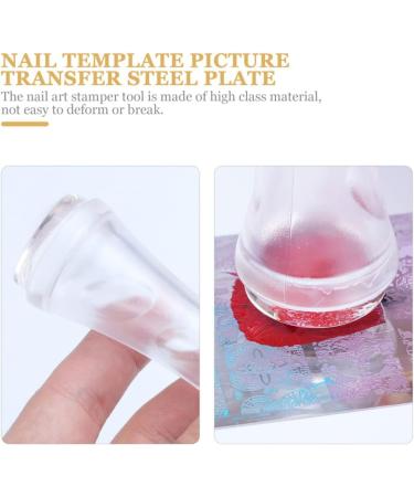 2-in-1 Nail Transfer Printing Plate & Clear Jelly Stamper - Double Head Nail Stamp Tool for Perfect Manicure - Multitools for Fingernail Art - Buy Online on GoSupps.com