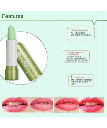 Aloe Vera Color Changing Lip Balm - Moisturizing Gloss Lipstick | 0.15g Beauty Makeup Tool - International Shipping - Buy Online on GoSupps.com