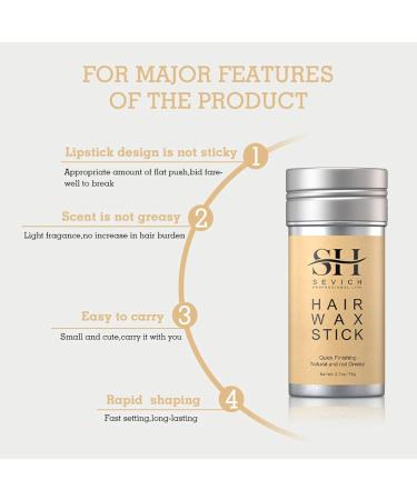 Hair Wax Stick Portable Moisturizing Wig Stick Long-Lasting Hair Pomade Smoothing and Slick Stick for Wigs Non-Greasy Flyaways Styling Hair Gel Stick for Men Women 2pcs - Buy Online on GoSupps.com