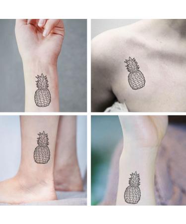 Dopetattoo Pineapple Hawaiian Temporary Tattoos - 6 Sheets for Men and Women | Neck, Arm, Chest Fake Tattoos - Buy Online on GoSupps.com