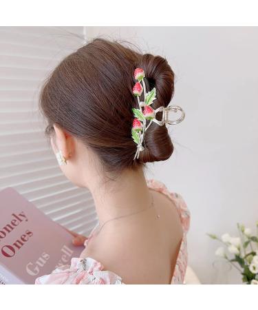 2PCS Metallic Strawberry Claw Clips - Fashionable Hair Accessories for Strong Hold | Women and Girls Hairstyling - Buy Online on GoSupps.com