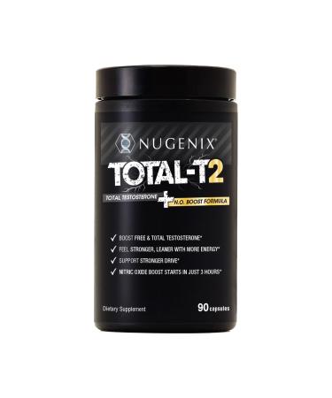 Nugenix Total-T2 - Testosterone Booster and Nitric Oxide Booster for Men Tesnor S7 ElevATP Tongkat Citrulline Nitric Oxide and Testosterone Supplement for Men (90 Count) 90 Count (Pack of 1)