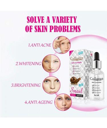 Snail Collagen Face Serum Regenerating Brightening Nourishing Serum Anti-aging Anti-wrinkle Deeply Moisturizing Essence Ideal for Fighting Acne Day and Night - Buy Online on GoSupps.com