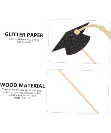 Cabilock 13pcs decorations paper cup props Glitter Cake Decoration dessert toppers cake congrats food toothpick toothpick card stock graduation season Insert card graduation cupcake picks - Buy Online on GoSupps.com