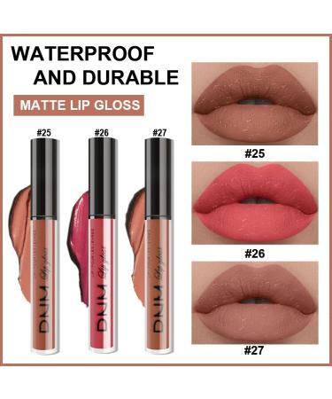 3Pcs Matte Red Brown Nude Liquid Lipstick Set - Long Lasting & Waterproof Lip Gloss Gift Set for Women (Set09) - Buy Online on GoSupps.com