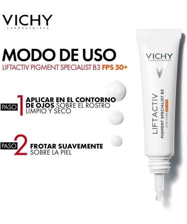 Vichy Pigment Specialist B3 Eye Contour and Dark Circle Care SPF50+ Limits Dark Circle Pigmentation Enriched with Niacinamide and Vitamin E Very High UVA and UVB Protection 15ml - Buy Online on GoSupps.com