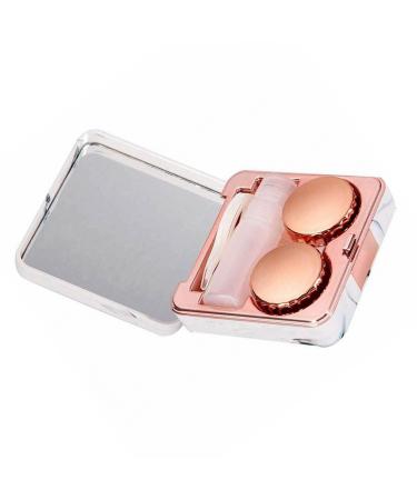 Feisidunwsf 1 set marble contact lensetui travel contact lensetui portable mini contact lens holder container with mirror for activities and outdoor travel no cosmetic case