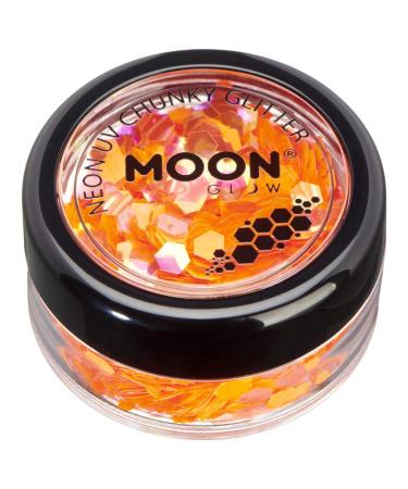 Moon Glow - Neon UV Chunky Glitter Orange 3g Single