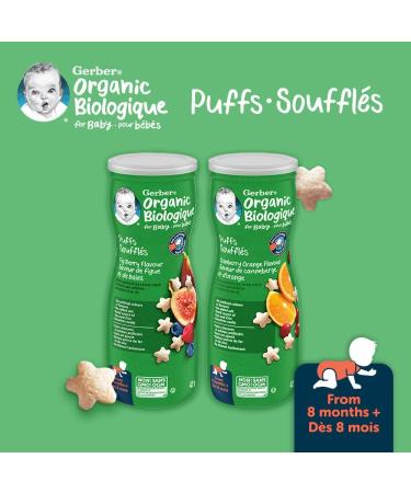 GERBER Organic Puffs Fig Berry Baby Snacks 42 g 6 Count - Buy Online on GoSupps.com