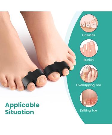 Welnove 8 Pack Bunion Corrector & Toe Spacer with Gel - Big Toe Separators for Overlapping Toes - Reduce Pain and Discomfort - Black - Buy Online on GoSupps.com