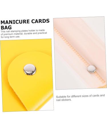 Mikinona 2pcs Nail Art Card Holder Plate Holder Nail Plate Organizer Bag Stamping Plates Organizers Stamping Plates Storage Bag Nail Stamp Nail Art Stamper Pouch Pu Embossed Photo Album Yellow 14.5X9.5X1.8CM - Buy Online on GoSupps.com