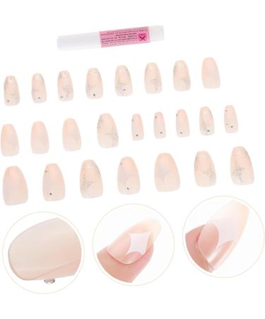 IWOWHERO Nails Decoration 1 Set Nail Patch French Decor Manicure Patches Nail Files Nails for Women Fake Nails French Diy Manicure Supply Nail Embellishments Girl X4 Nail Supplies - Buy Online on GoSupps.com