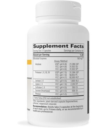 Integrative Therapeutics Similase Digestive Enzymes - 180 Capsules - Dairy Free & Vegan - Buy Online on GoSupps.com