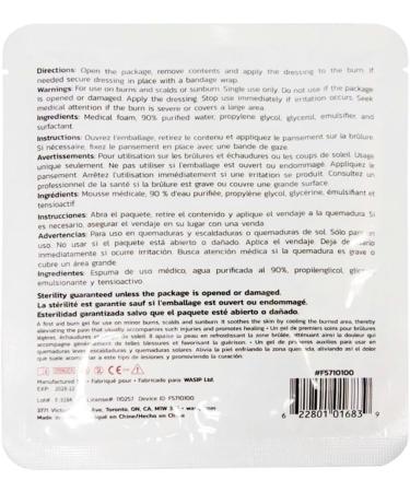 Sterile Hydrogel Burn Dressing 8x8 First Aid for 1st & 2nd Degree Burns Sunburn & Scalds - Cools & Soothes | International Shipping - Buy Online on GoSupps.com