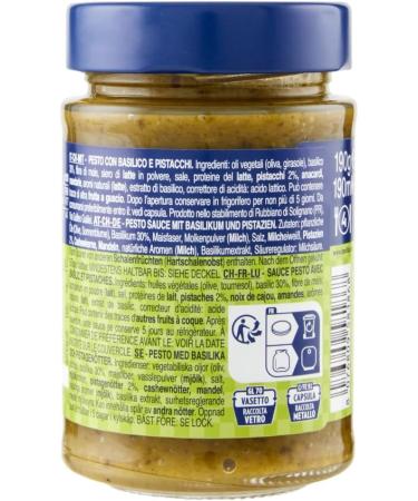  Barilla 12x Barilla Pesto Basilico e Pistacchio Pesto with Basil and Pistachios Made from Sustainable Agriculture 190g Italian Gluten Free Sauce - Buy Online on GoSupps.com