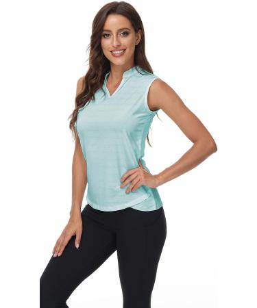 TrendiMax Women's Sleeveless V-Neck Golf Polo Shirt 2 Pack - Black & Green - Medium - Buy Online on GoSupps.com