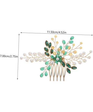 Ipetboom Wedding Headpiece for Bride Rhinestone Accessories for Women Bride Hair Accessories Green Hair Accessories for Prom Bridal Hair Accessories for Women Miss Hair Comb Metal Manual - Buy Online on GoSupps.com