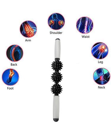 Fascia Stick Massage Roller - 40cm Body Roller for Sore Muscle Relief - Ergonomic Handle for Easy Use - Buy Online on GoSupps.com