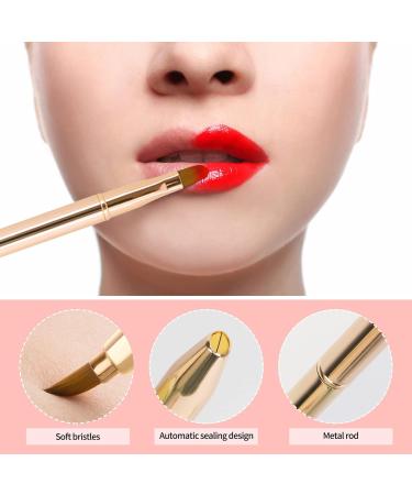 Unaone 2 Pack Retractable Lip Brushes - Dual-Ended Makeup Brush for Lipstick & Lip Gloss - Rose Gold/Pink - Buy Online on GoSupps.com