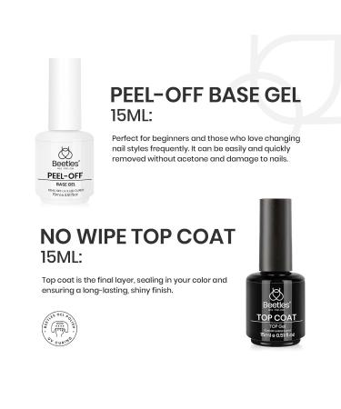 Beetles 2Pcs Top Coat & PEEL-OFF Base Gel Set 15ml Shine Finish Long Lasting Soak Off Nail Polish for DIY Manicure & Art | Ideal Gift - Buy Online on GoSupps.com