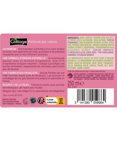 Cottage Shower gel moisturizing milk black cherry and pistachio 97 ingredients of natural origin 250 ml - Buy Online on GoSupps.com
