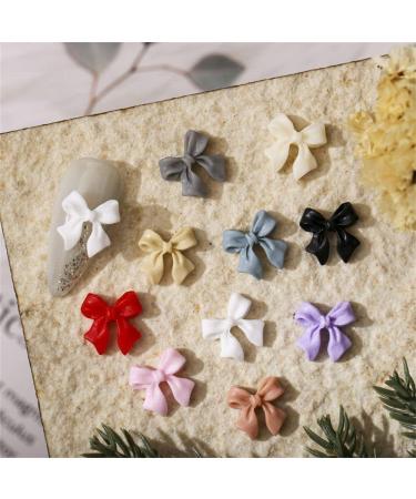 3D Charm 50Pcs Resin Nail Jewelry Ornaments Nail Art Bowknots Manicure Accessories Mini Bow Nail Jewelry Nail Art Decorations Nail Bow Ties(white) - Buy Online on GoSupps.com
