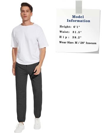 SEVEGO Men's Tall Lightweight Cotton Joggers with Zipper Pockets | Dark Grey | 34-Inch Inseam - Buy Online on GoSupps.com