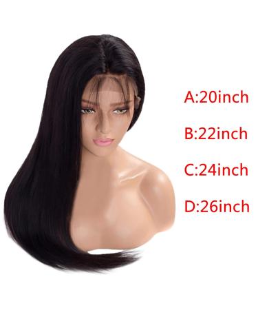 LRWEY 20-Inch Black Synthetic Wig for Women - Long Smooth Hair Middle Parting Naturally Looking | Perfect for Everyday Wear - Buy Online on GoSupps.com