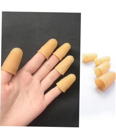 FRCOLOR 50 Pcs Anti-Static Rubber Finger Cots - Pockmarked Finger Covers for Enhanced Grip & Protection - Yellow Fingertips - Buy Online on GoSupps.com