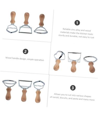 OUNONA 6 Pcs Baking Utensils Frying Wedding Bouquet Accessories Cookie Molds Cast Iron Pan Bunuelos Baking Tools DIY Pasta Maker Donut Dough Pasta Mold Supplies Wood Biscuit Silverx2pcs 11x7.cmx2pcs - Buy Online on GoSupps.com
