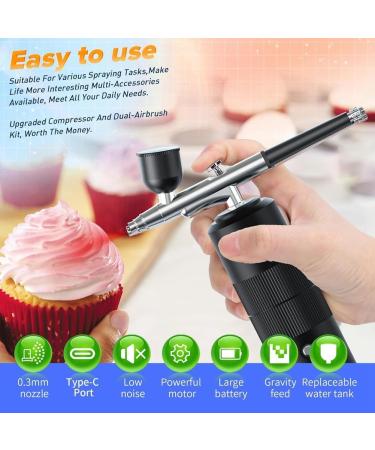 Hoadoek Airbrush Kit with Compressor High Pressure Airbrush Set with 0.3mm Nozzle Airbrush for Nails Makeup Easy Install Black - Buy Online on GoSupps.com